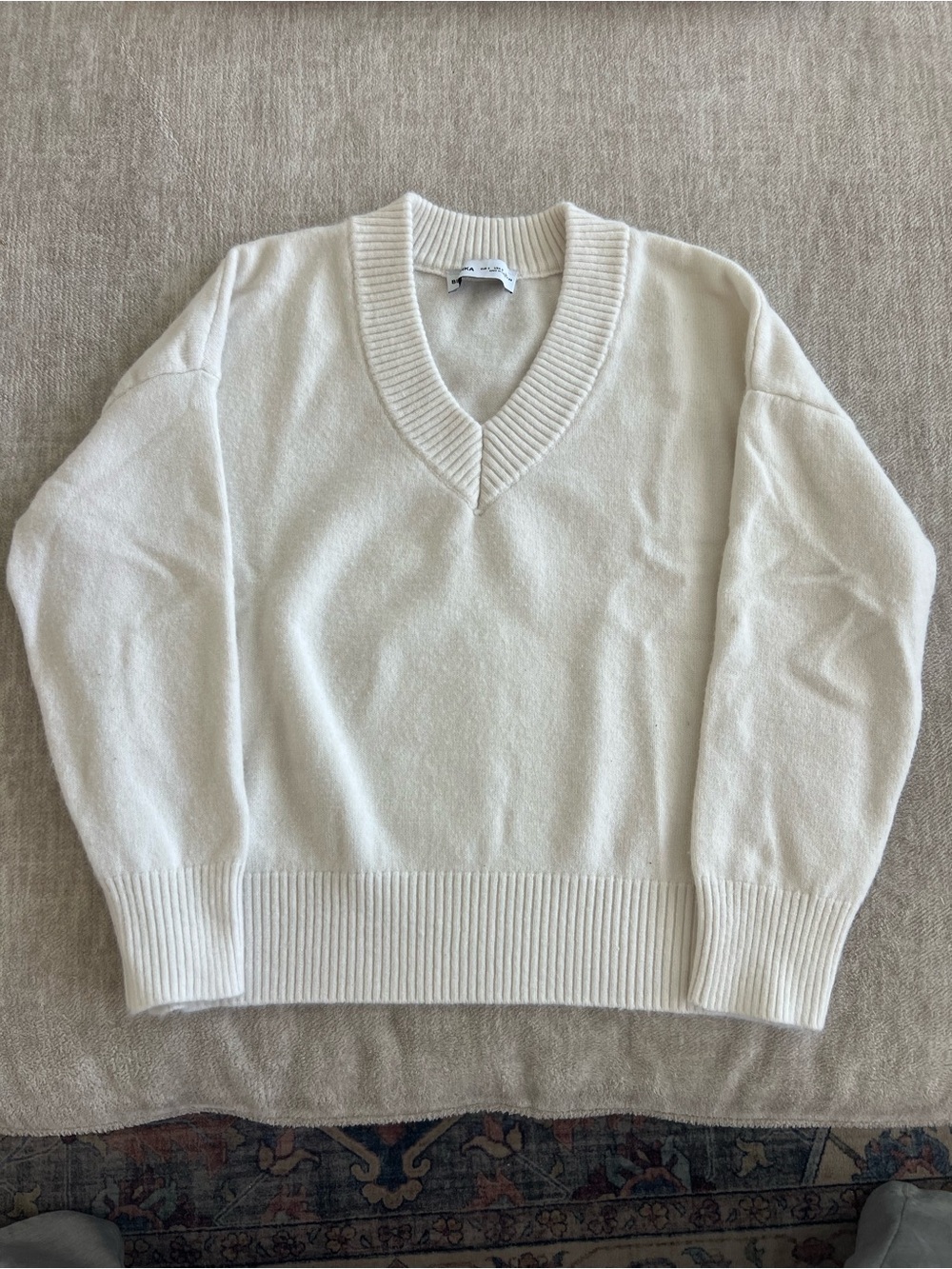V-Neck Cream Sweater